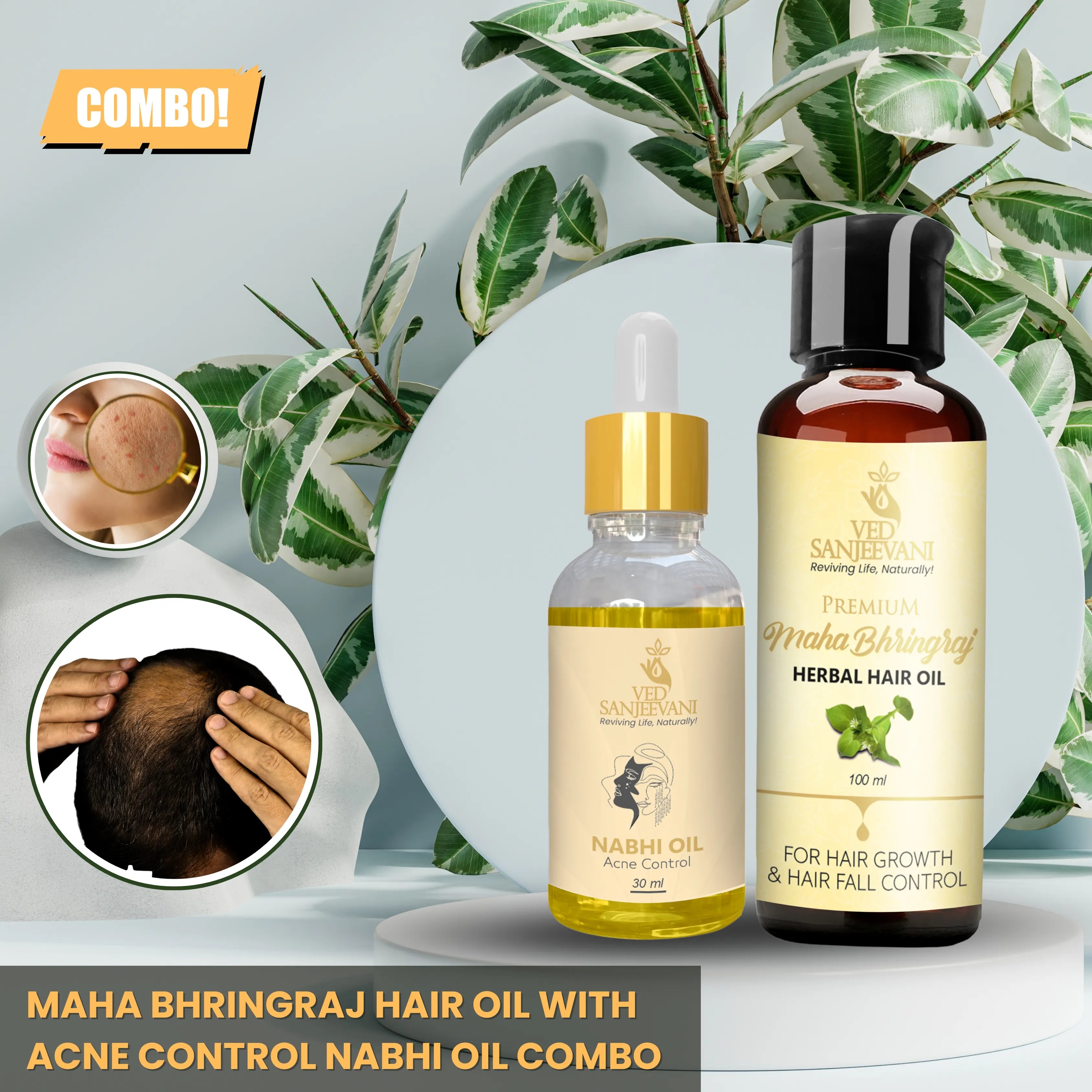 COMBO(Maha Bhringraj Hair Oil + Acne Control Navel Oil)