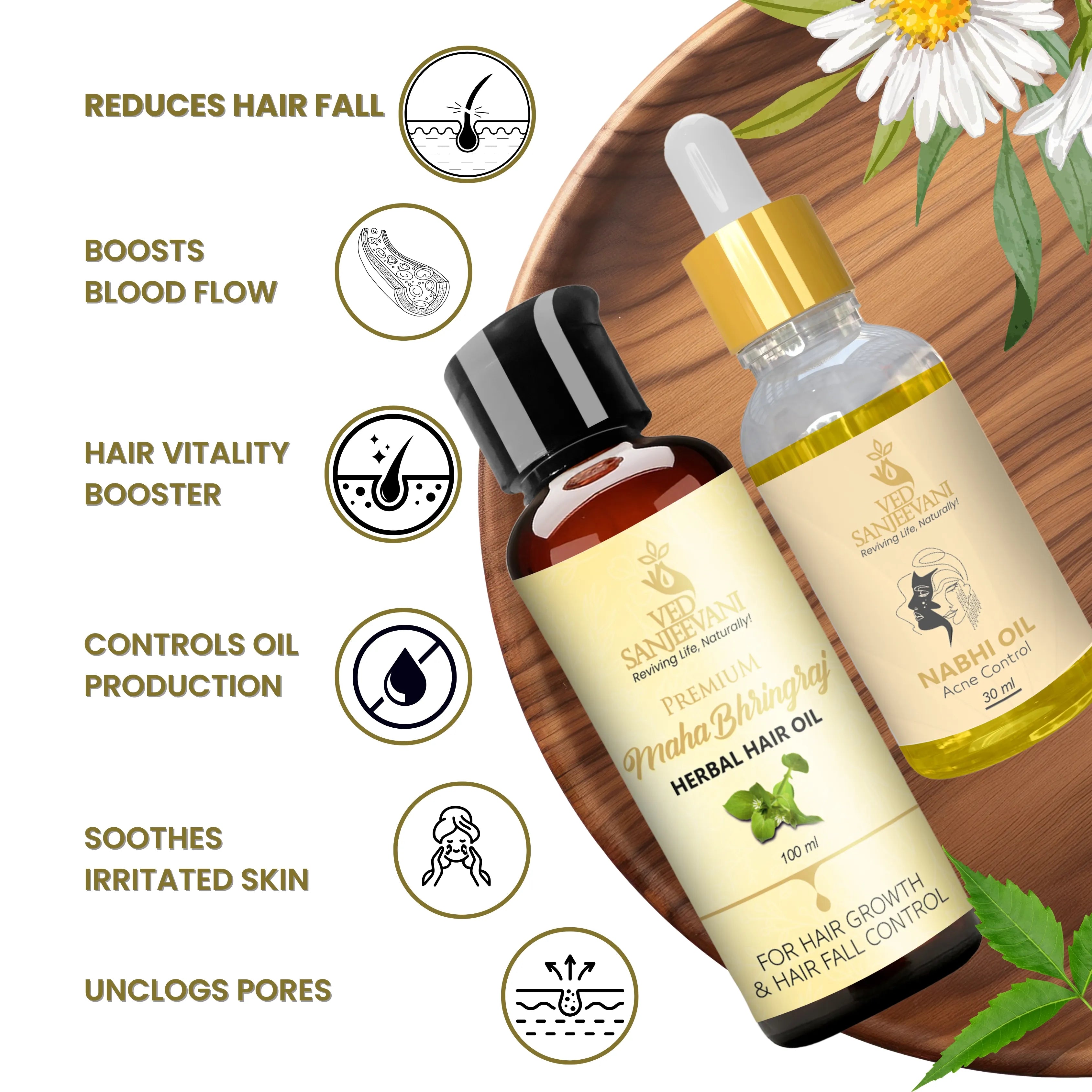 COMBO(Maha Bhringraj Hair Oil + Acne Control Navel Oil)