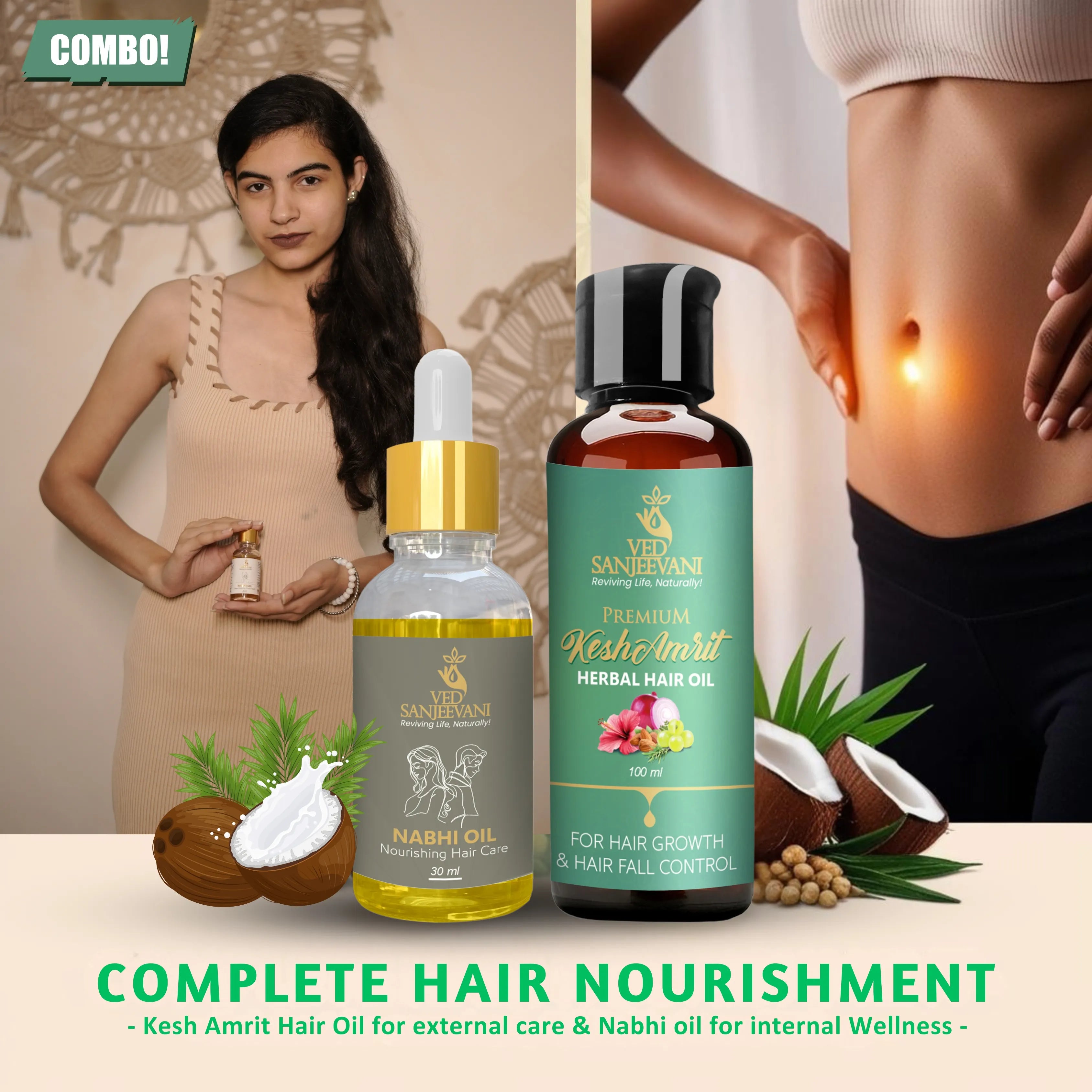 COMBO(Kesh Amrit hair oil +  Nourishing Hair Care Navel oil )