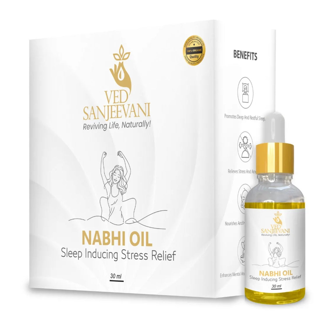Sleep Inducing Stress Relief Navel Oil - Ayurvedic Sleep & Stress Relief Navel Oil by Ved Sanjeevani