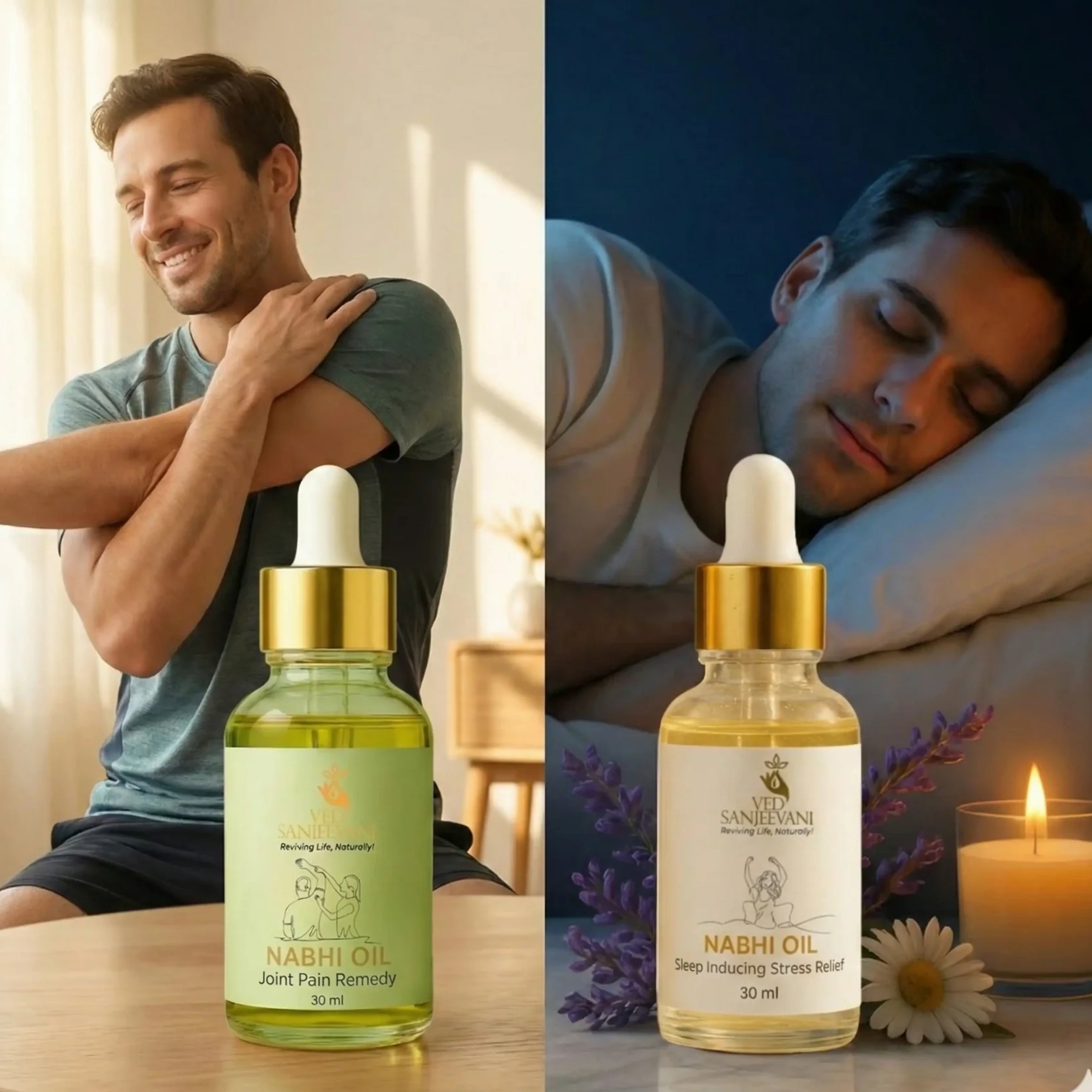 COMBO of Sleep Inducing & Joint Pain Relief – Ayurvedic Navel Oils for Restful Sleep, Calm & Joint Support