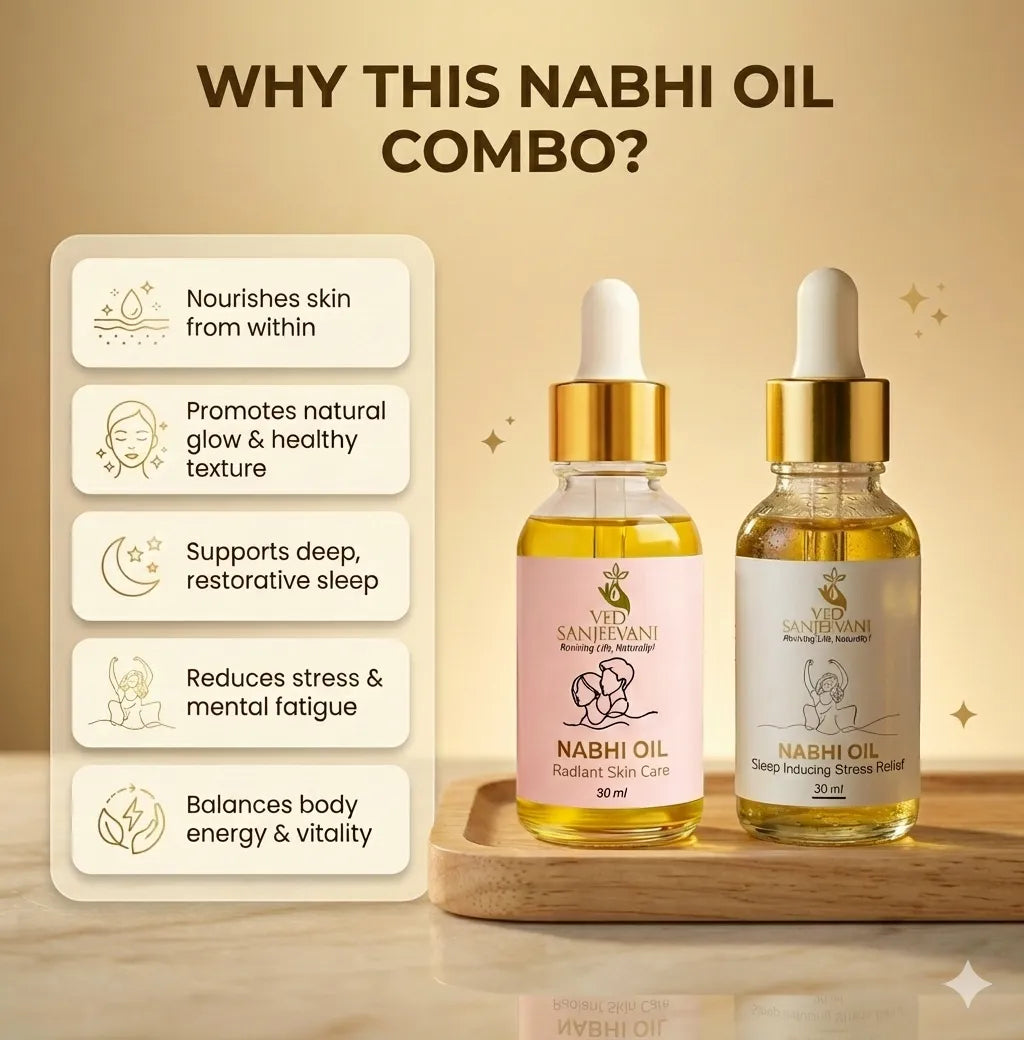 COMBO of Sleep Inducing & Radiant Skin Care – Ayurvedic Navel Oils for Restful Sleep, Calm & Glowing Skin