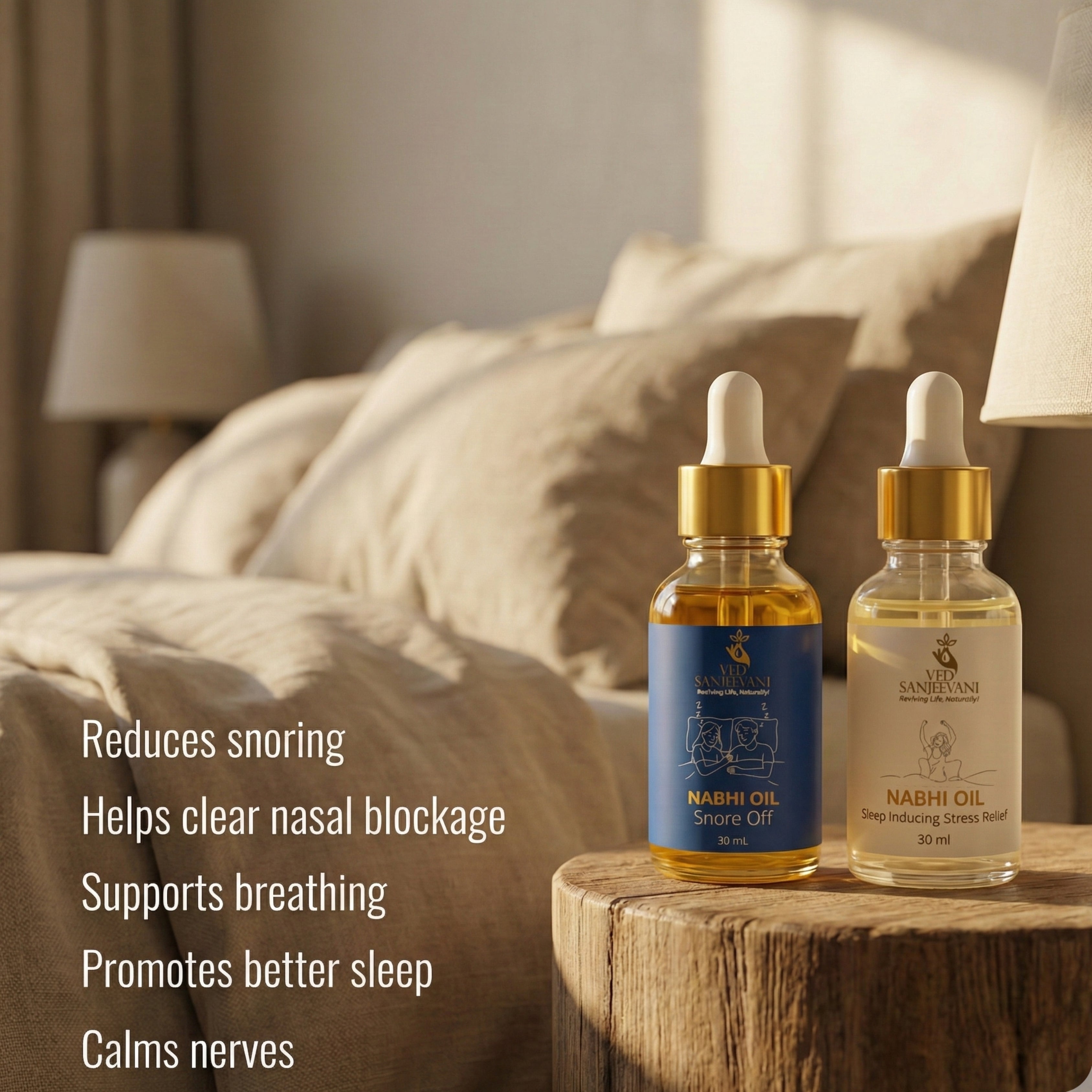 COMBO of Sleep Inducing & Snore Off – Ayurvedic Navel Oils for Restful Sleep, Calm & Breathing Support