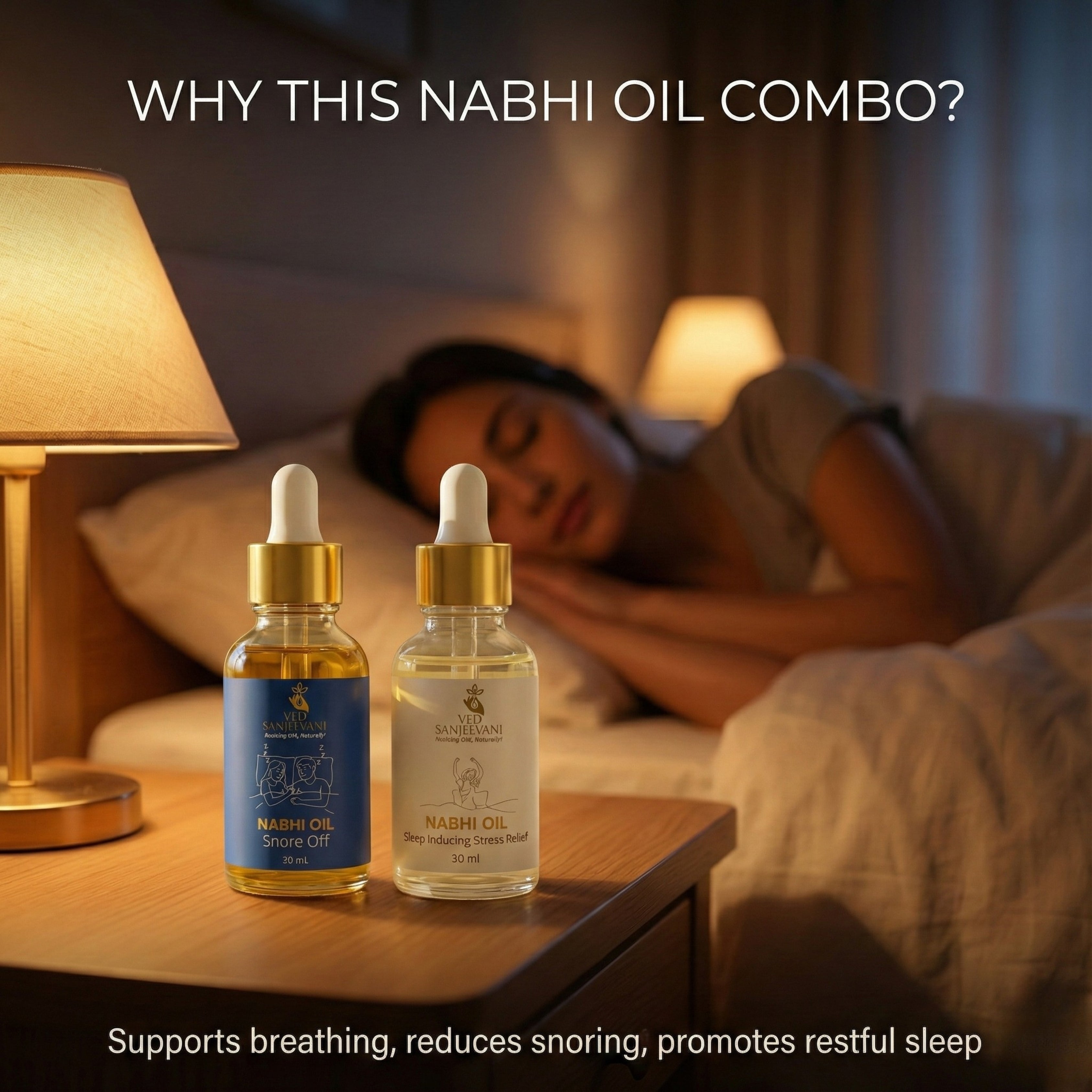 COMBO of Sleep Inducing & Snore Off – Ayurvedic Navel Oils for Restful Sleep, Calm & Breathing Support