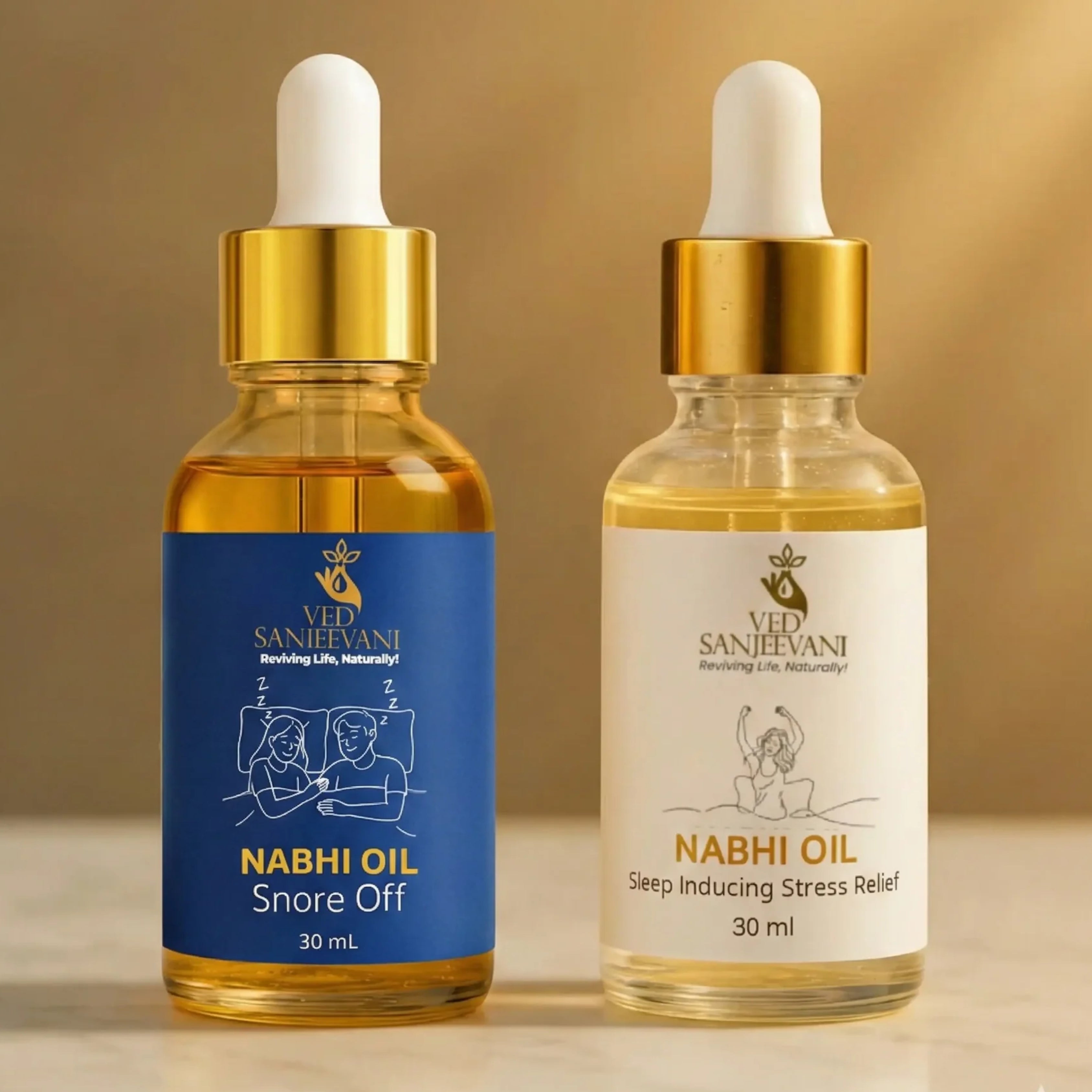 COMBO of Sleep Inducing & Snore Off – Ayurvedic Navel Oils for Restful Sleep, Calm & Breathing Support