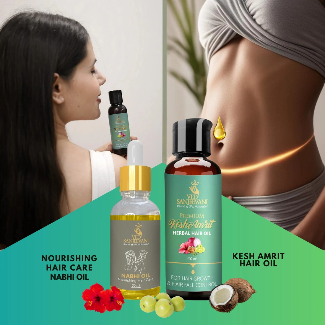 COMBO(Kesh Amrit hair oil +  Nourishing Hair Care Navel oil )
