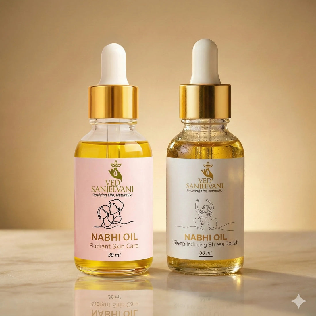 COMBO of Sleep Inducing & Radiant Skin Care – Ayurvedic Navel Oils for Restful Sleep, Calm & Glowing Skin