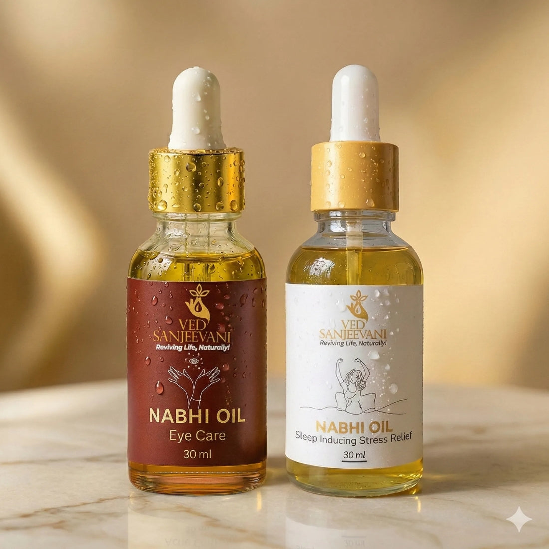 COMBO of Sleep Inducing & Eye Care – Ayurvedic Navel Oils for Restful Sleep, Calm & Visual Comfort